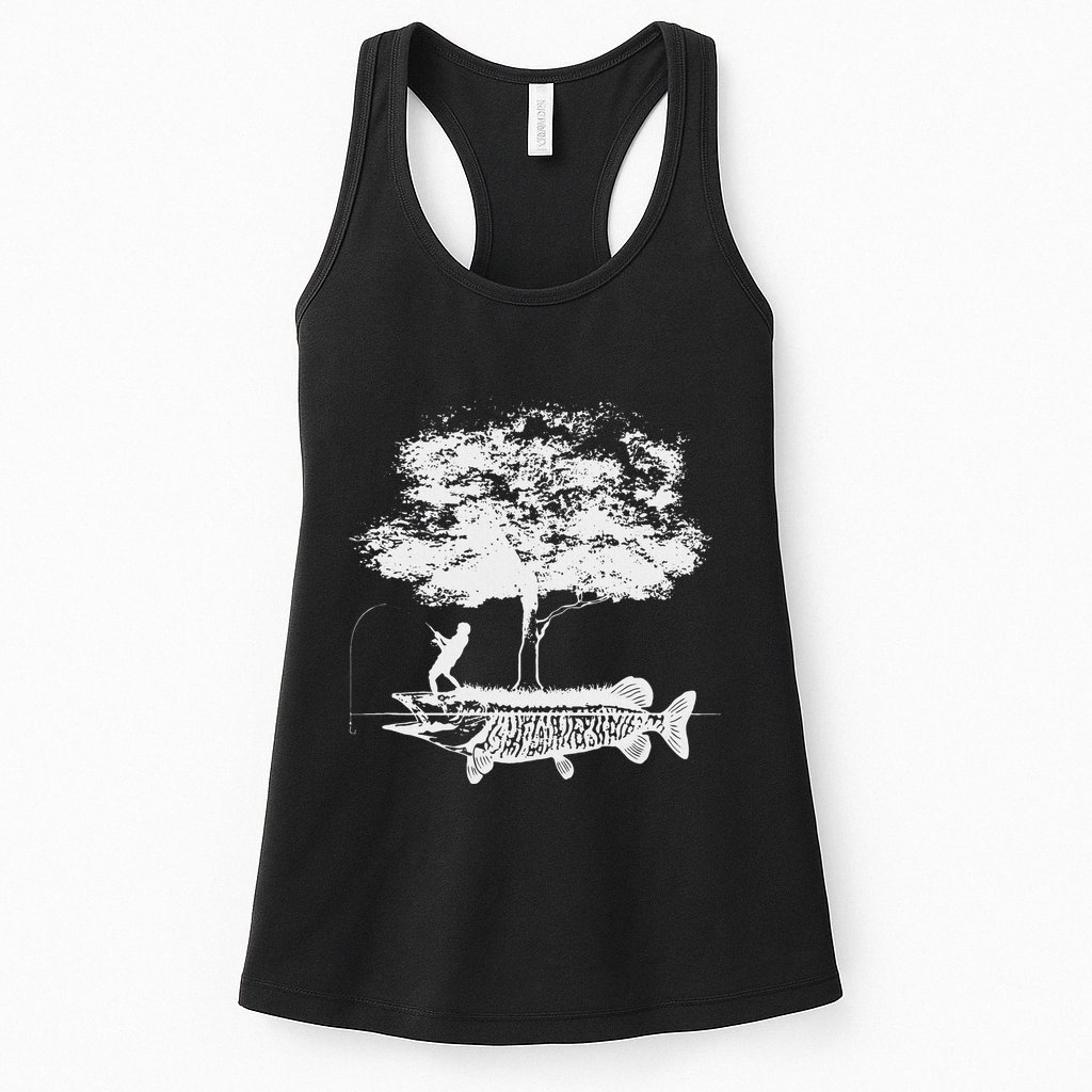 Musky Fish Artistic Love Muskie Fishing Gift Womens Tank Top