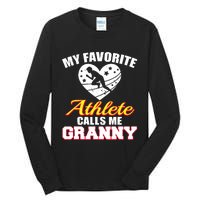 My Favorite Athlete Calls Me Granny Funny Track And Field Tall Long Sleeve T-Shirt