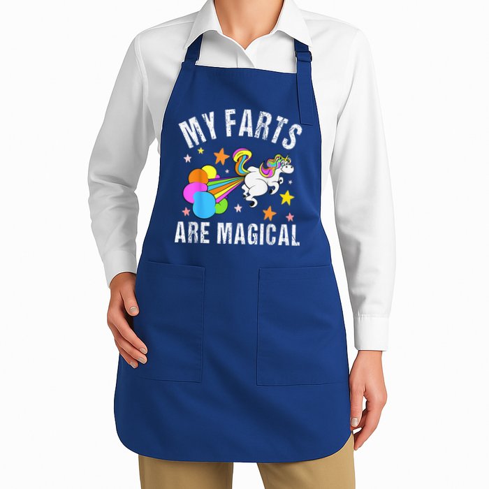 My Farts Are Magical Funny Unicorn Gag Farting Sarcastic Full-Length Apron With Pockets
