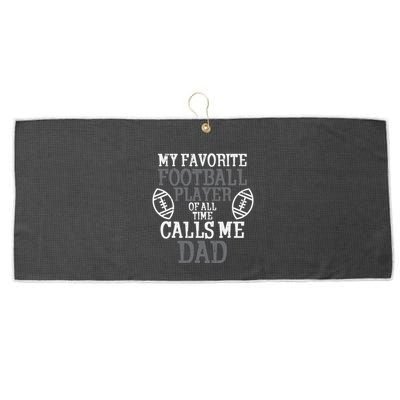 My Favorite American Football Player Calls Me Dad Papa Large Microfiber Waffle Golf Towel