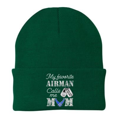 My Favorite Airman Calls Me Mom Air Force Mom Knit Cap Winter Beanie