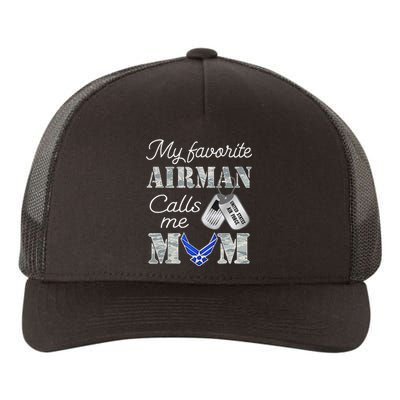 My Favorite Airman Calls Me Mom Air Force Mom Yupoong Adult 5-Panel Trucker Hat