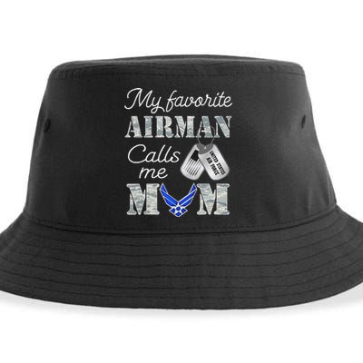 My Favorite Airman Calls Me Mom Air Force Mom Sustainable Bucket Hat