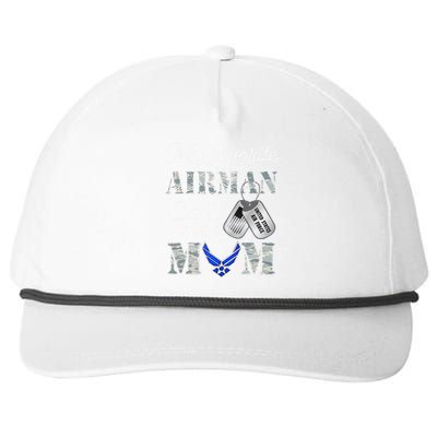 My Favorite Airman Calls Me Mom Air Force Mom Snapback Five-Panel Rope Hat