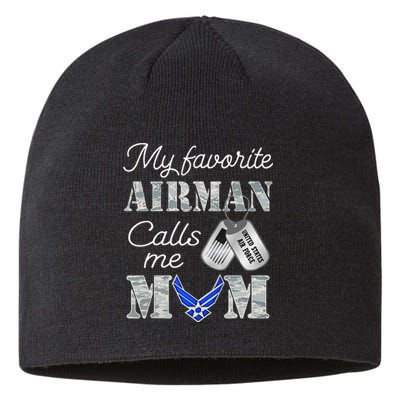 My Favorite Airman Calls Me Mom Air Force Mom Sustainable Beanie