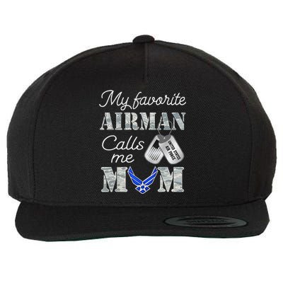 My Favorite Airman Calls Me Mom Air Force Mom Wool Snapback Cap