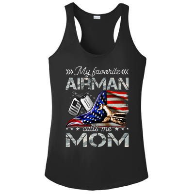 My Favorite Airman Calls Me Mom Proud Us Ladies PosiCharge Competitor Racerback Tank