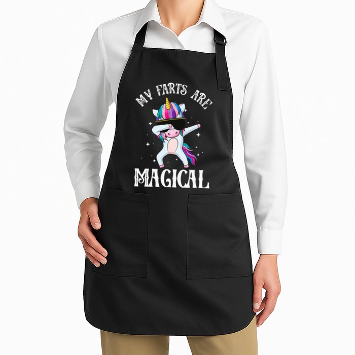 My Farts Are Magical Unicorn Dabbing Gag Farting Full-Length Apron With Pockets