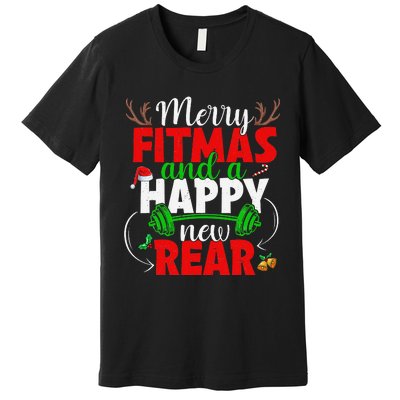 Merry Fitmas And Happy New Rear Year Fitness Weight Lifting  Premium T-Shirt