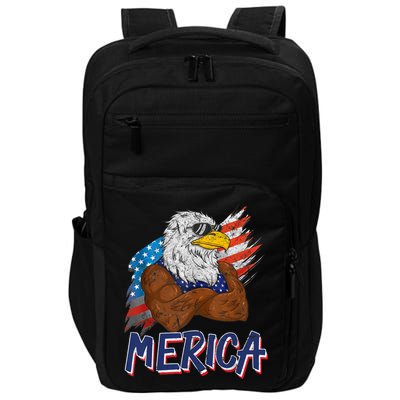 Merica Freedom American Usa Eagle Patriotic 4th Of July Funny Gift Impact Tech Backpack