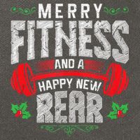 Merry Fitness And A Happy New Rear Funny Christmas Exercise Tank Top Cotton Canvas Backpack