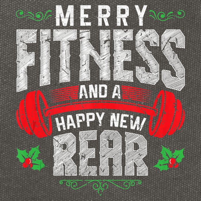 Merry Fitness And A Happy New Rear Funny Christmas Exercise Tank Top Cotton Canvas Backpack
