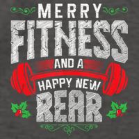 Merry Fitness And A Happy New Rear Funny Christmas Exercise Tank Top Vector Backpack