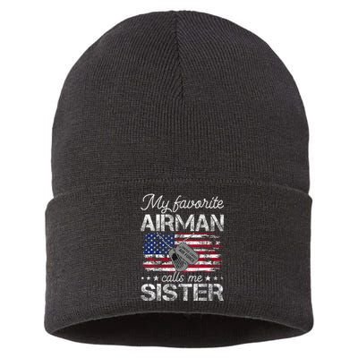 My Favorite Airman Calls Me Sister Proud Sister Sustainable Knit Beanie