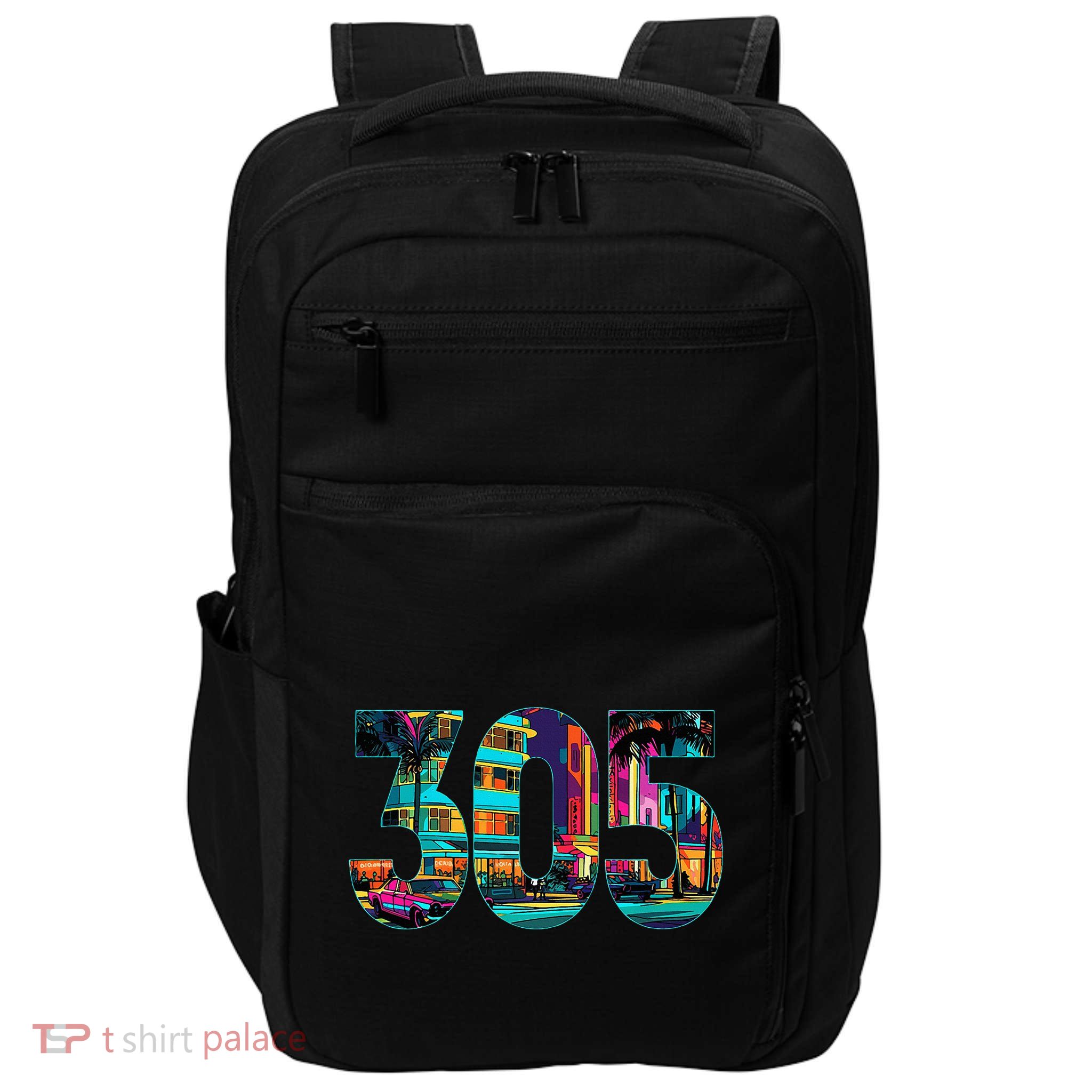 Miami Florida Area Code 305 Vintage Retro Gift Pride Impact Tech Backpack