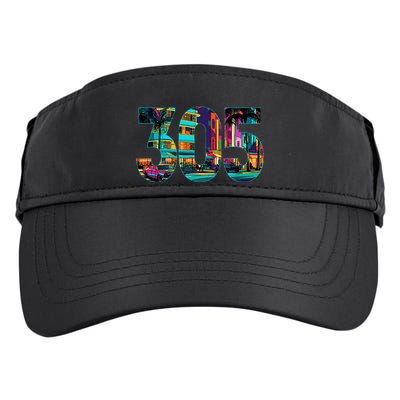 Miami Florida Area Code 305 Vintage Retro Gift Pride Adult Drive Performance Visor