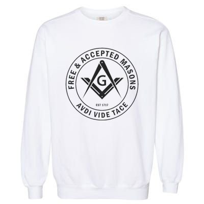 Masonic F & Am Square & Compass Stealth Modern Freemason Garment-Dyed Sweatshirt