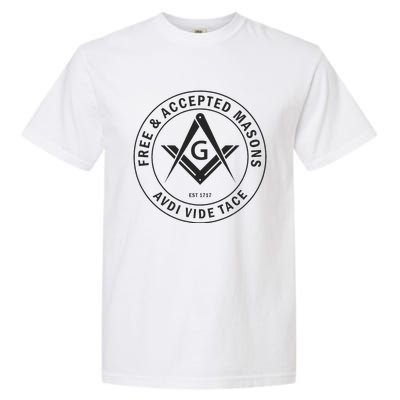 Masonic F & Am Square & Compass Stealth Modern Freemason Garment-Dyed Heavyweight T-Shirt