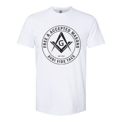 Masonic F & Am Square & Compass Stealth Modern Freemason Softstyle CVC T-Shirt