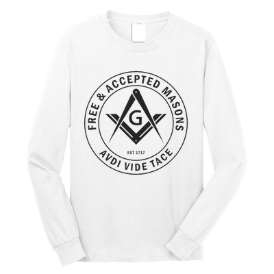 Masonic F & Am Square & Compass Stealth Modern Freemason Long Sleeve Shirt