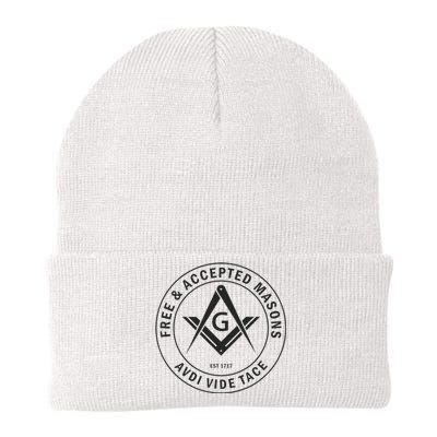 Masonic F & Am Square & Compass Stealth Modern Freemason Knit Cap Winter Beanie