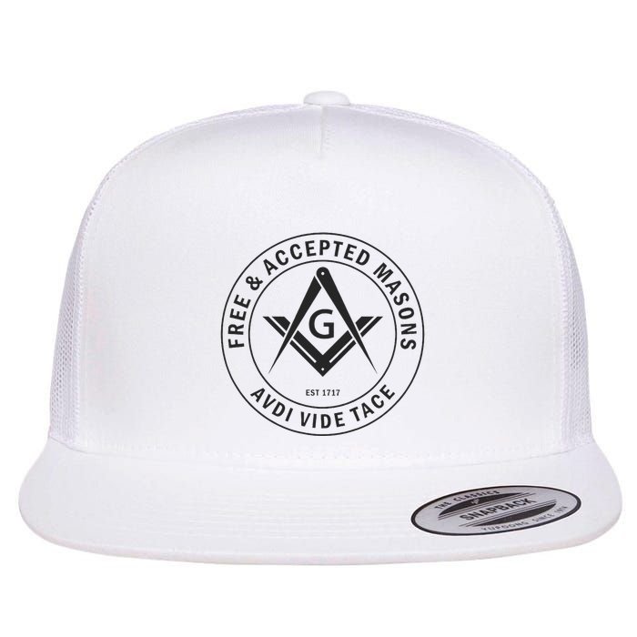 Masonic F & Am Square & Compass Stealth Modern Freemason Flat Bill Trucker Hat