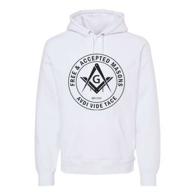 Masonic F & Am Square & Compass Stealth Modern Freemason Premium Hoodie