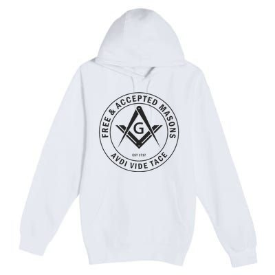 Masonic F & Am Square & Compass Stealth Modern Freemason Premium Pullover Hoodie