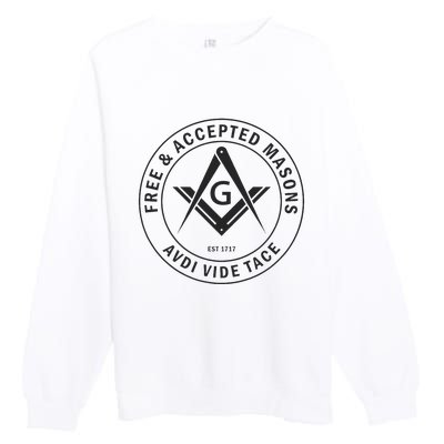 Masonic F & Am Square & Compass Stealth Modern Freemason Premium Crewneck Sweatshirt