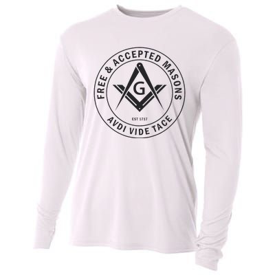 Masonic F & Am Square & Compass Stealth Modern Freemason Cooling Performance Long Sleeve Crew