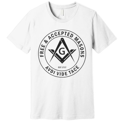 Masonic F & Am Square & Compass Stealth Modern Freemason Premium T-Shirt