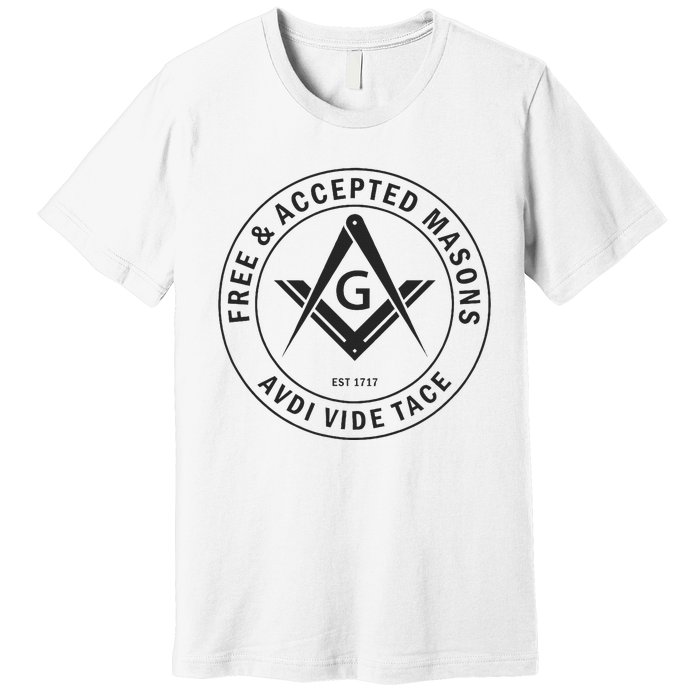 Masonic F & Am Square & Compass Stealth Modern Freemason Premium T-Shirt