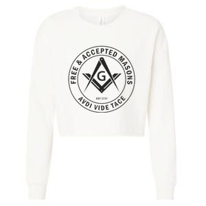 Masonic F & Am Square & Compass Stealth Modern Freemason Cropped Pullover Crew