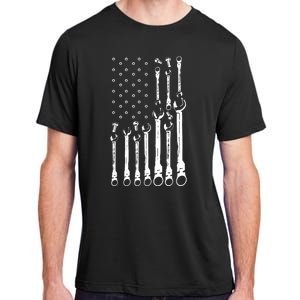 Mechanic Flag American Patriotic Flag Car Mechanic Usa Flag Adult ChromaSoft Performance T-Shirt