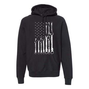 Mechanic Flag American Patriotic Flag Car Mechanic Usa Flag Premium Hoodie