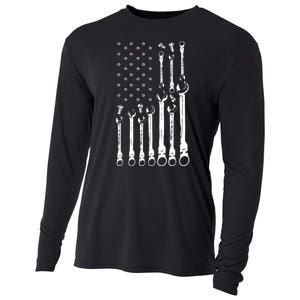 Mechanic Flag American Patriotic Flag Car Mechanic Usa Flag Cooling Performance Long Sleeve Crew