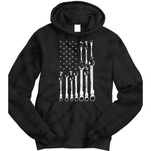 Mechanic Flag American Patriotic Flag Car Mechanic Usa Flag Tie Dye Hoodie