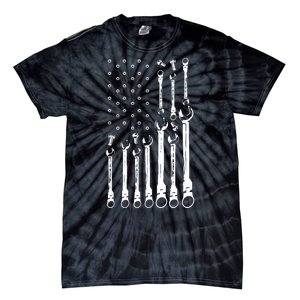 Mechanic Flag American Patriotic Flag Car Mechanic Usa Flag Tie-Dye T-Shirt