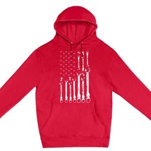 Mechanic Flag American Patriotic Flag Car Mechanic Usa Flag Premium Pullover Hoodie