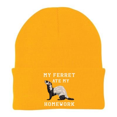 My Ferret Ate My Homework Rodent Animal European Polecat Gift Knit Cap Winter Beanie