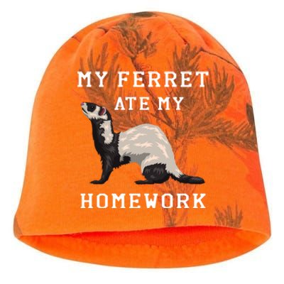 My Ferret Ate My Homework Rodent Animal European Polecat Gift Kati - Camo Knit Beanie