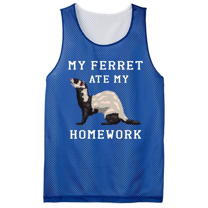 My Ferret Ate My Homework Rodent Animal European Polecat Gift Mesh Reversible Basketball Jersey Tank