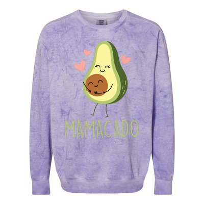 Mamacado Funny Avocado Mom Gifts For Pregnancy Announcement Colorblast Crewneck Sweatshirt