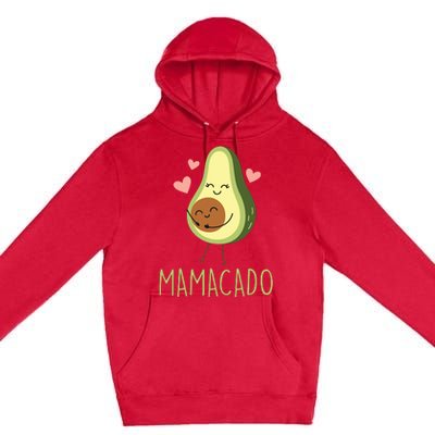 Mamacado Funny Avocado Mom Gifts For Pregnancy Announcement Premium Pullover Hoodie