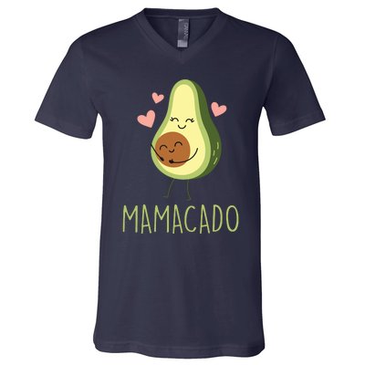 Mamacado Funny Avocado Mom Gifts For Pregnancy Announcement V-Neck T-Shirt