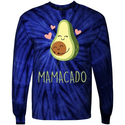 Mamacado Funny Avocado Mom Gifts For Pregnancy Announcement Tie-Dye Long Sleeve Shirt