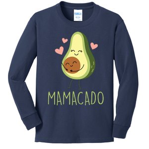 Mamacado Funny Avocado Mom Gifts For Pregnancy Announcement Kids Long Sleeve Shirt