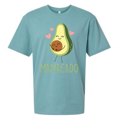 Mamacado Funny Avocado Mom Gifts For Pregnancy Announcement Sueded Cloud Jersey T-Shirt