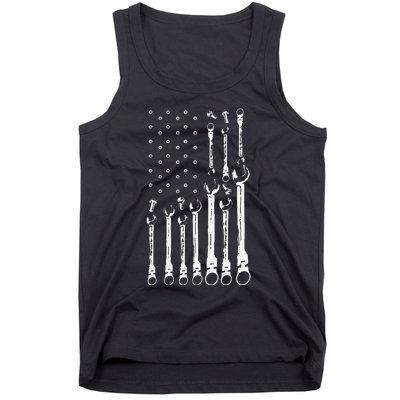 Mechanic Flag American Patriotic Flag Car Mechanic Usa Flag Tank Top