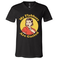 My Flabbers Are Gasted Flabbergasted Funny Retro Woman V-Neck T-Shirt